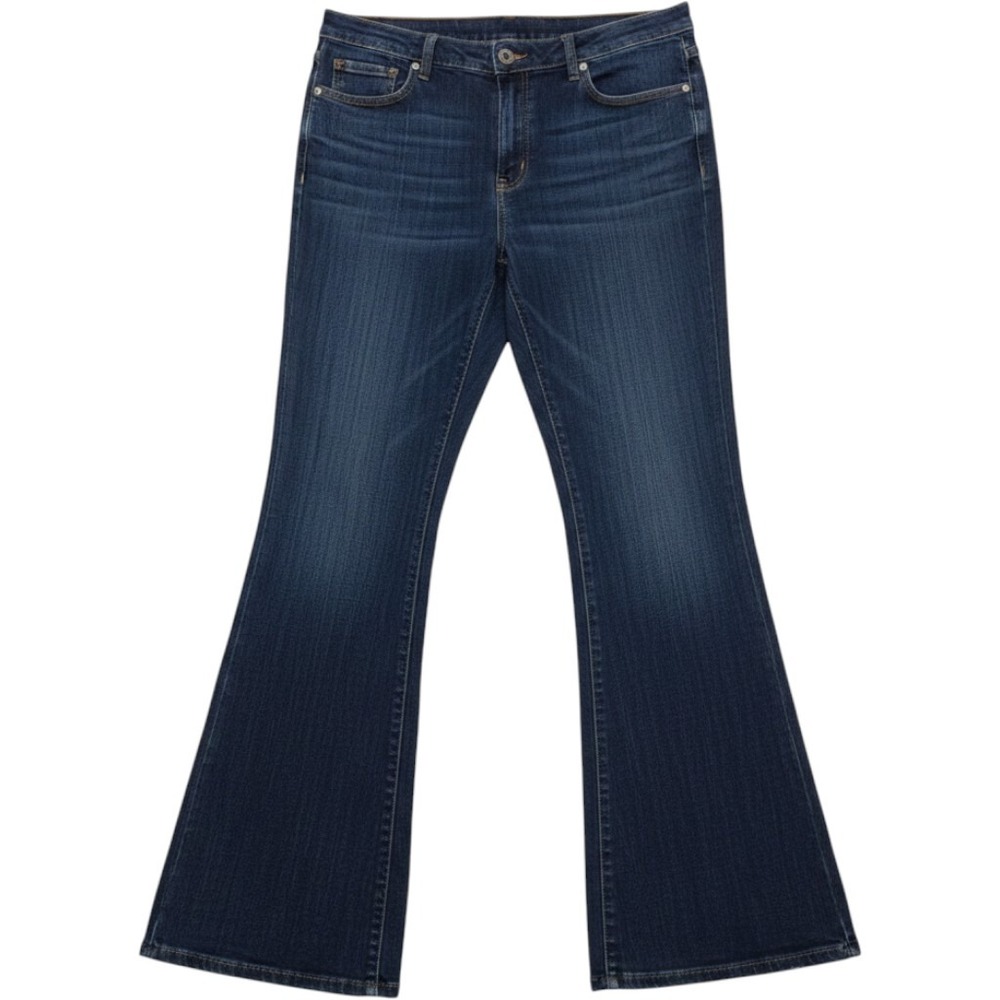 Venezia Dark Wash Stretch Flare Denim Jeans Women 16 Blue
